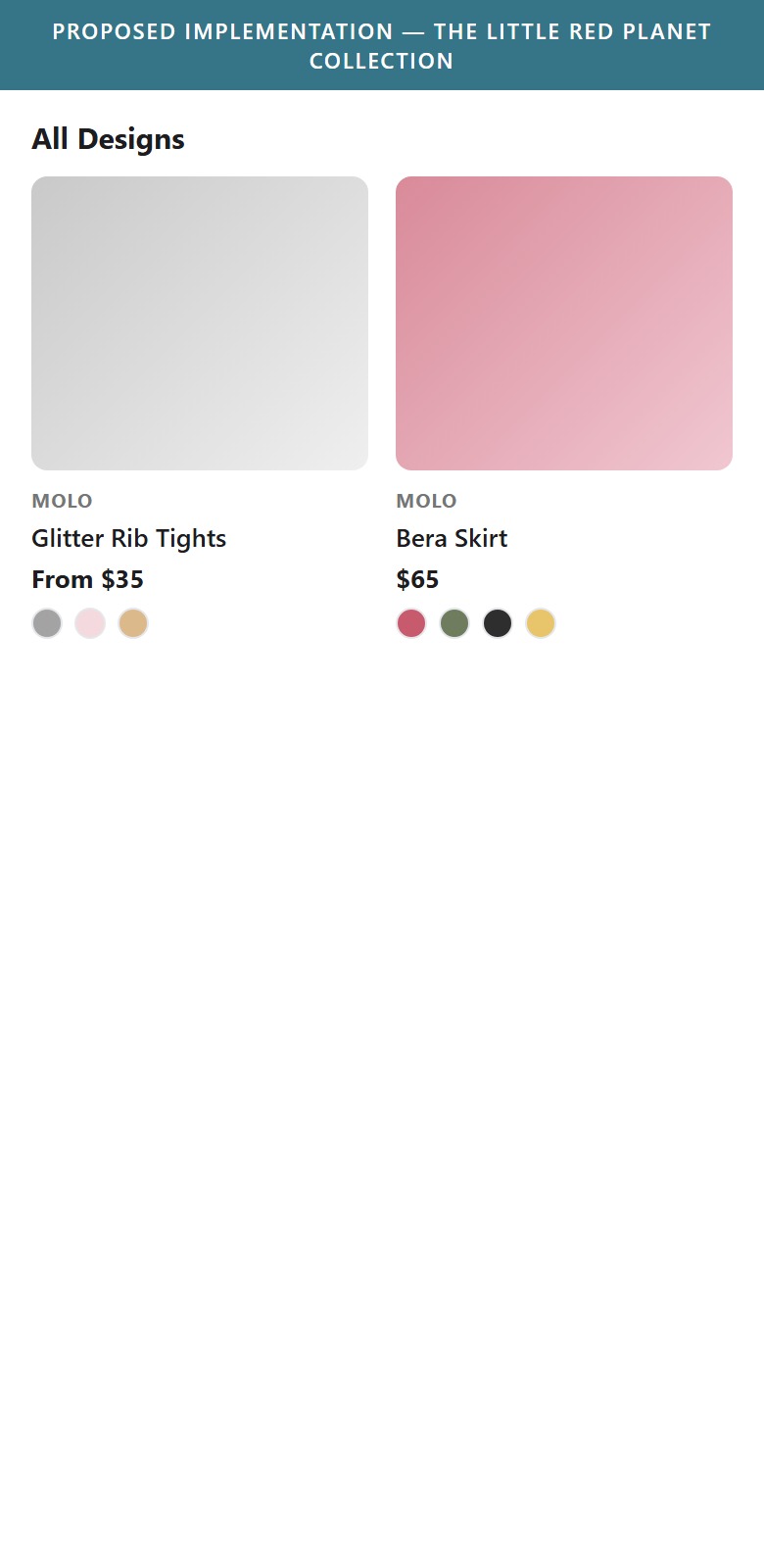 Proposed Implementation — The Little Red Planet Collection